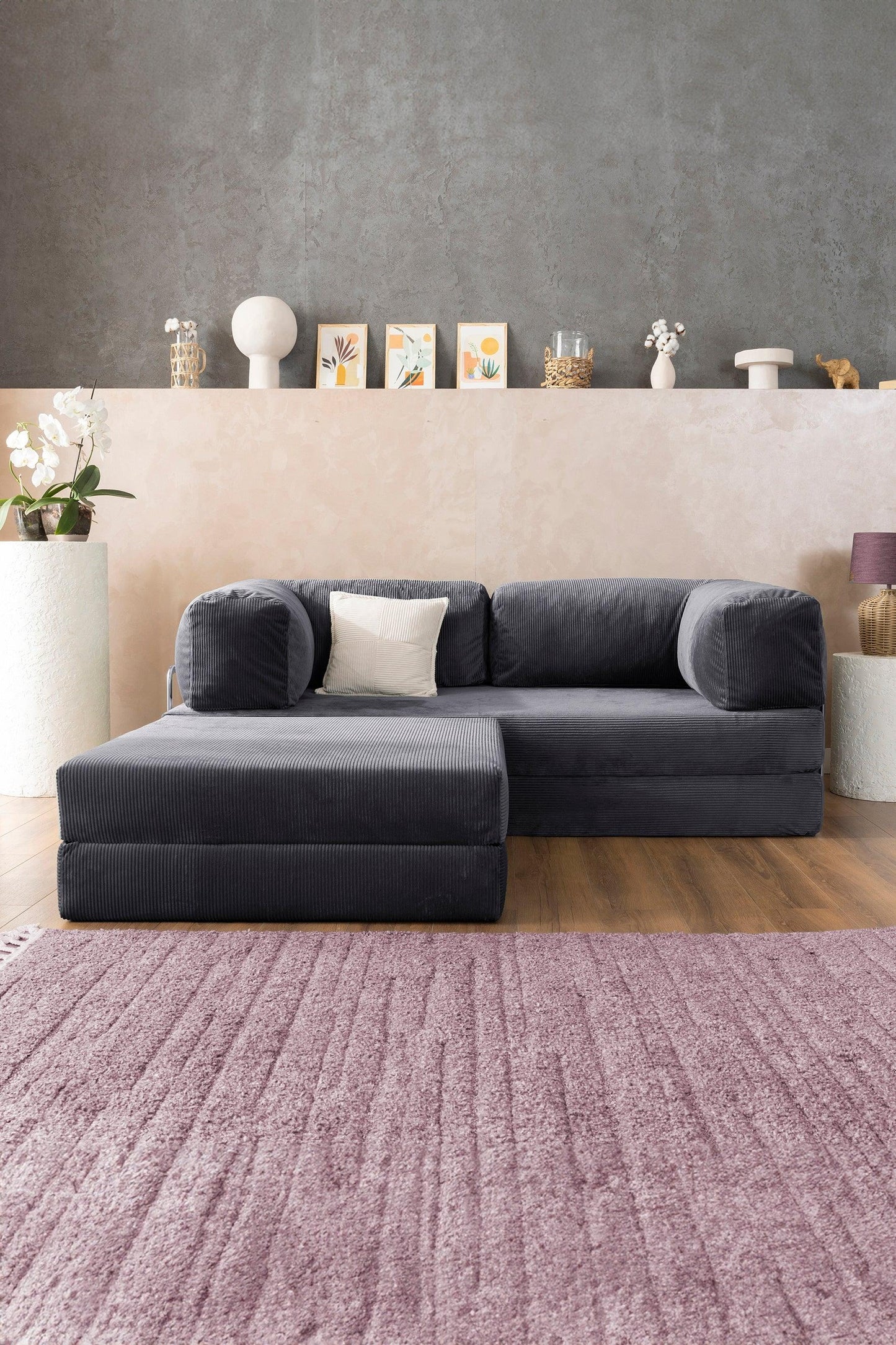 Pluffy Sofa + Ottoman Slate Charcoal