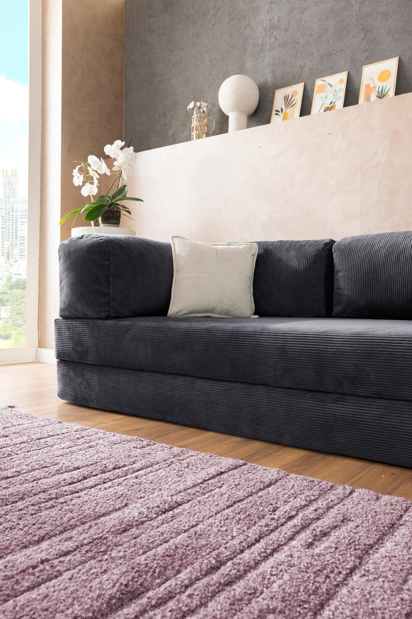 Pluffy Sofa + Ottoman Slate Charcoal