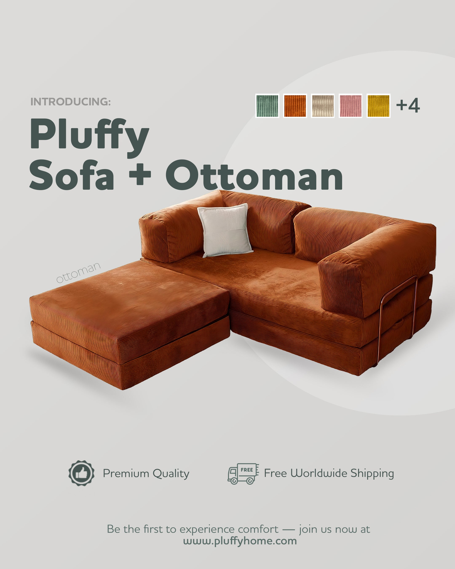 Pluffy Sofa + Ottoman