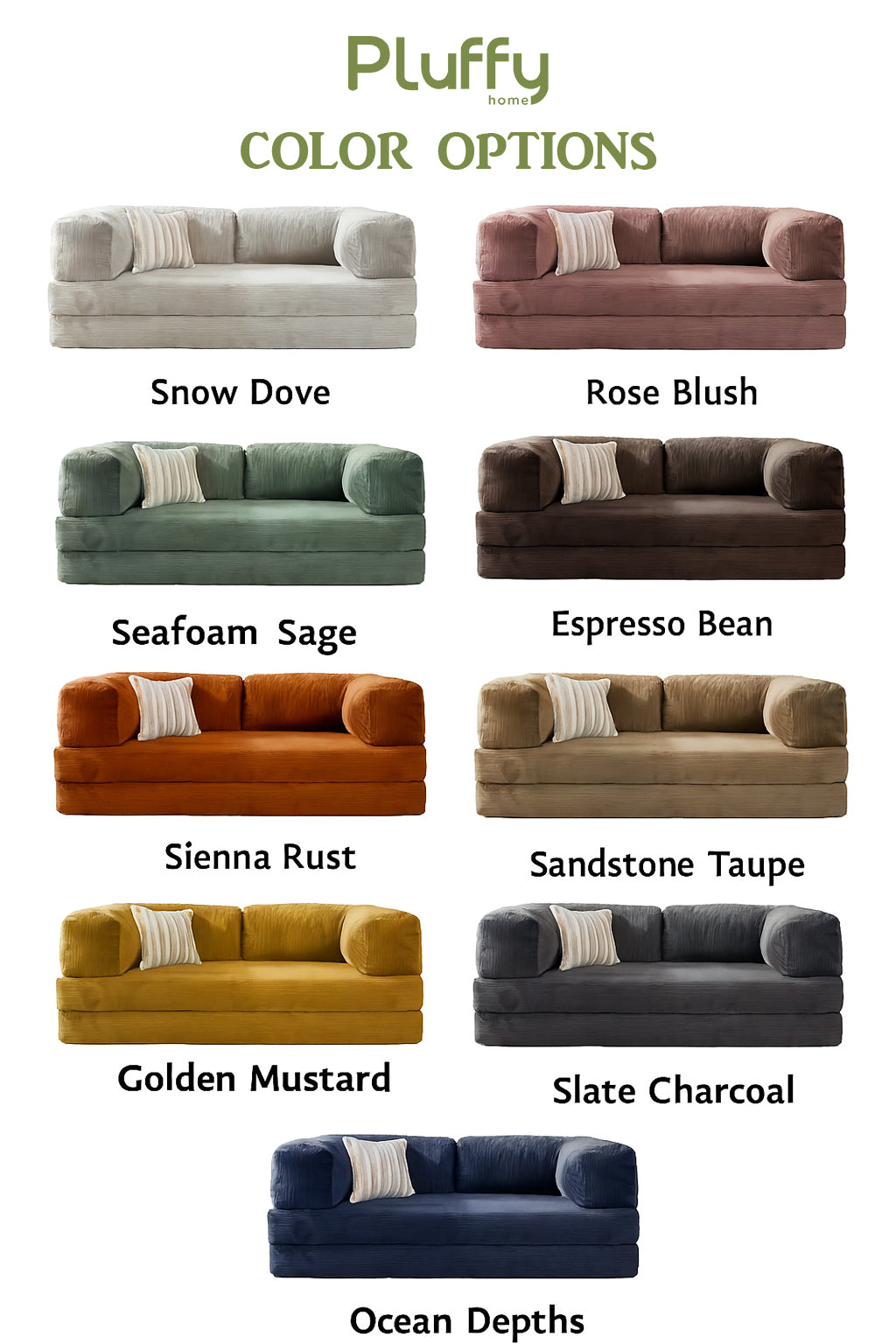 Pluffy Sofa + Ottoman Sandstone Taupe