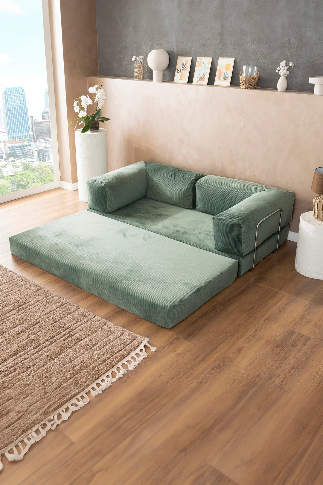 Pluffy Sofa Seafoam Green
