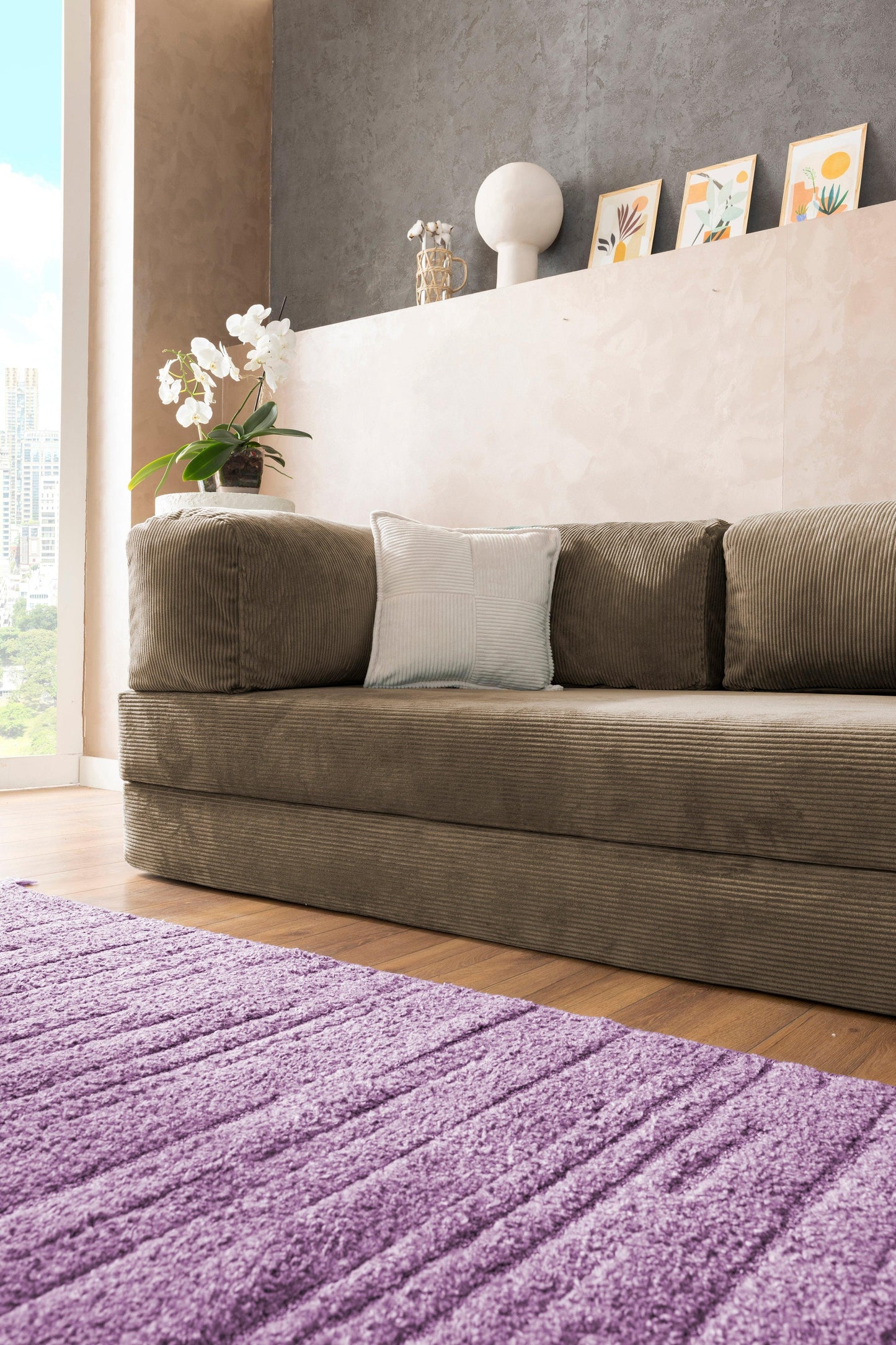 Pluffy Sofa + Ottoman Sandstone Taupe