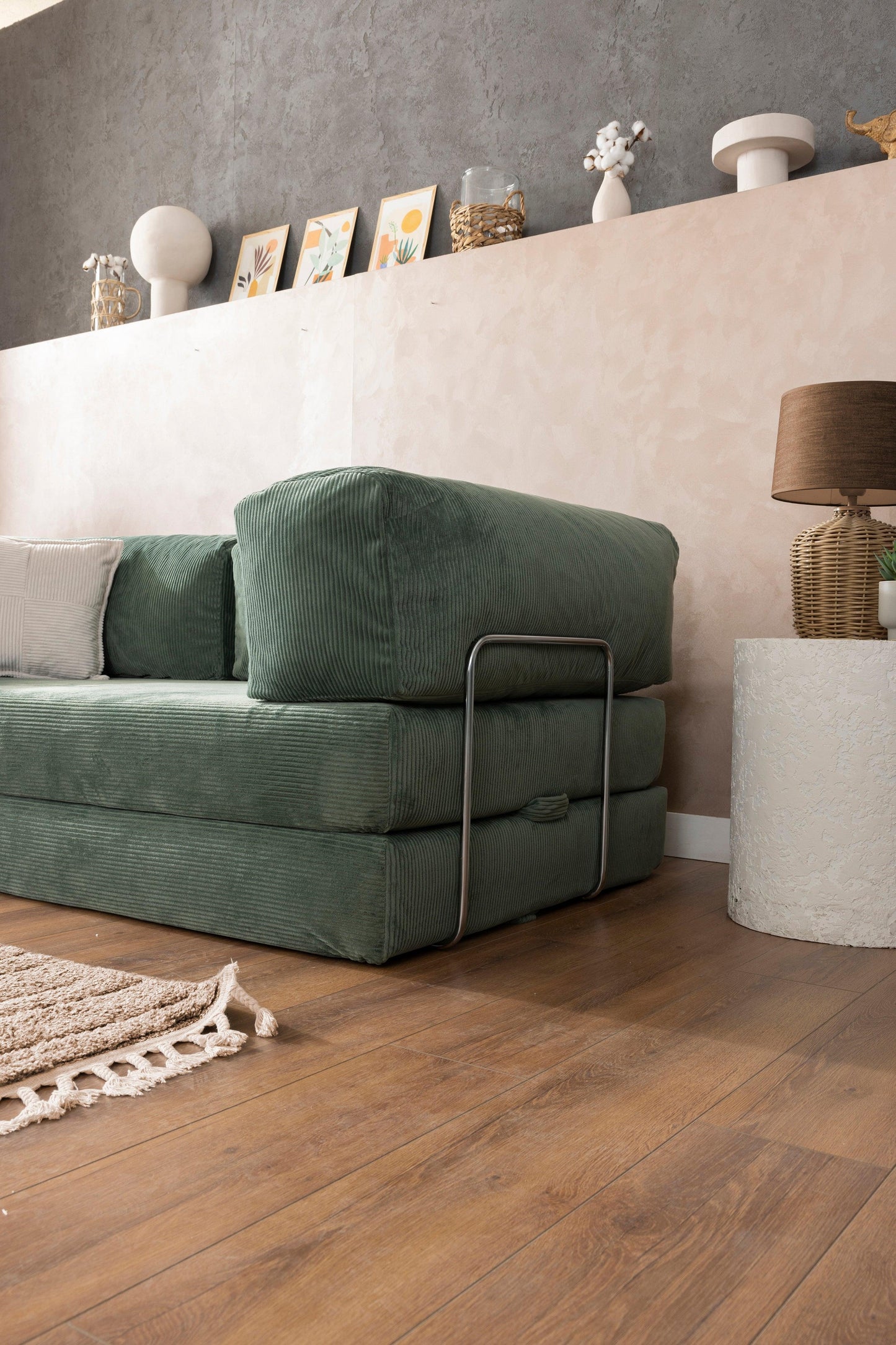 Pluffy Sofa + Ottoman Seafoam Sage