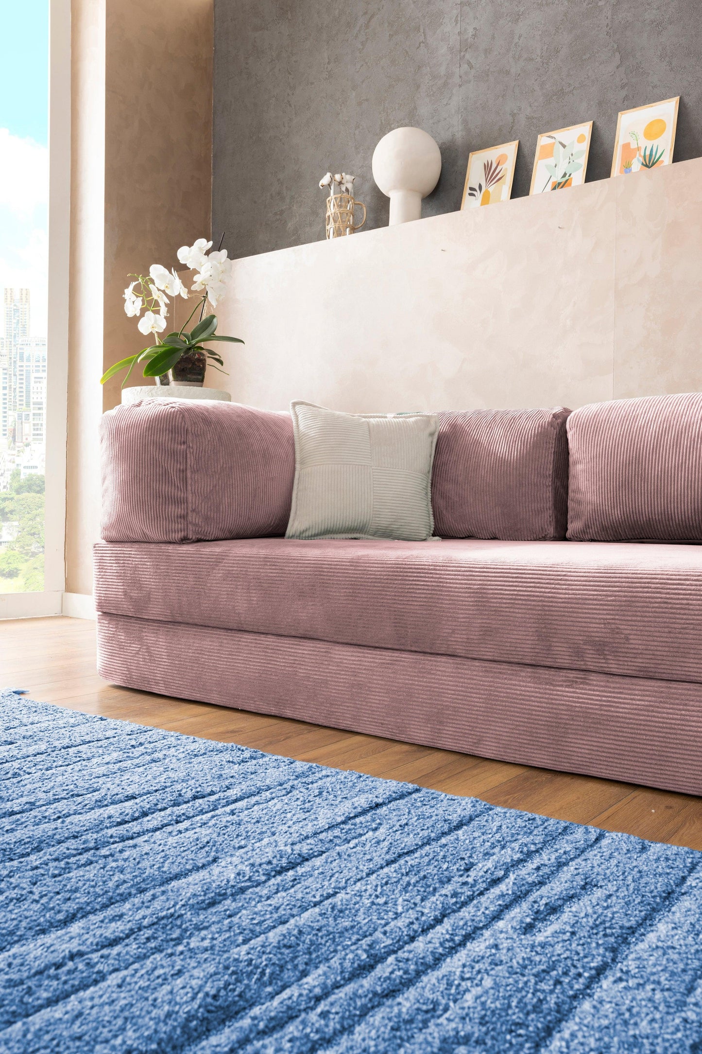 Pluffy Sofa + Ottoman Rose Blush