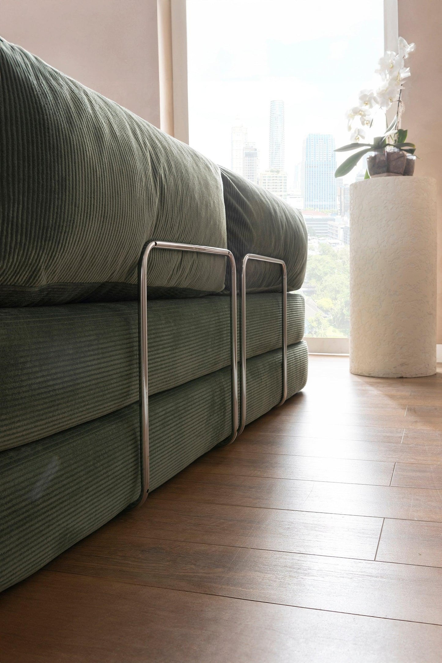 Pluffy Sofa + Ottoman Seafoam Sage