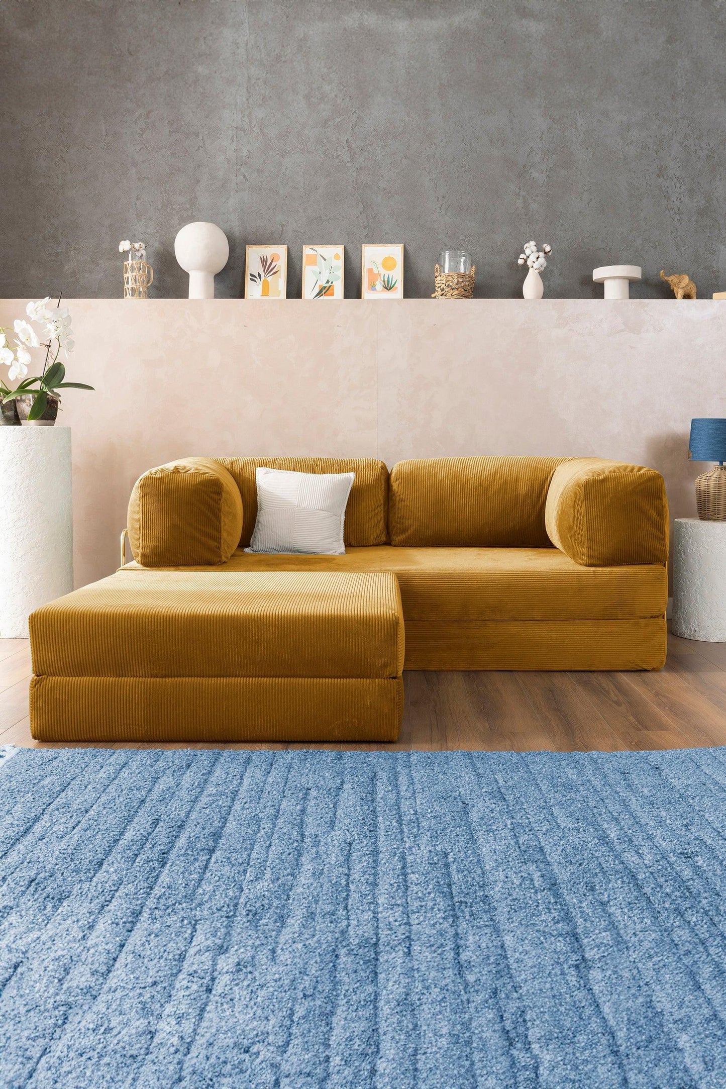 Pluffy Sofa + Ottoman Golden Mustard