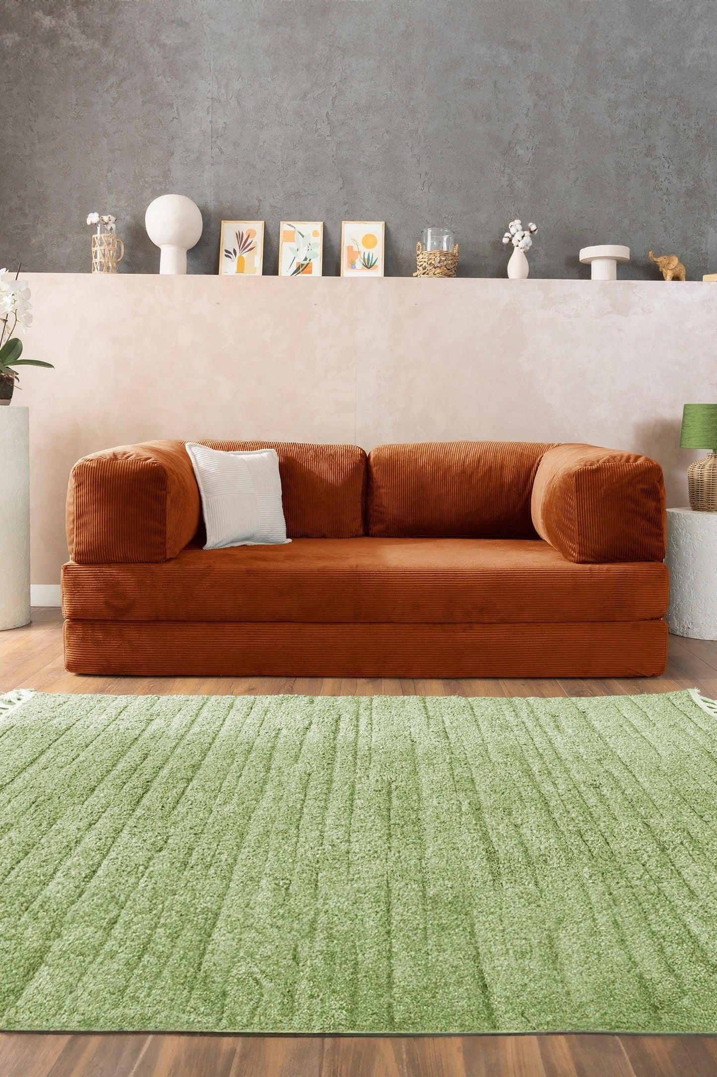 Pluffy Sofa + Ottoman Sienna Rust