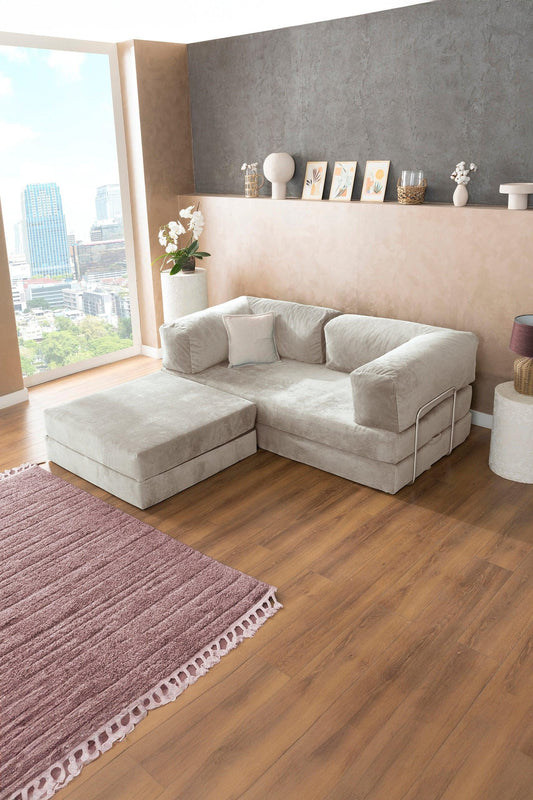 Pluffy Sofa + Ottoman Snow Dove