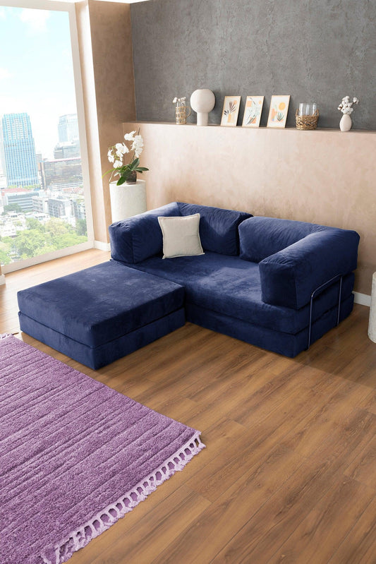 Pluffy Sofa + Ottoman Ocean Depths