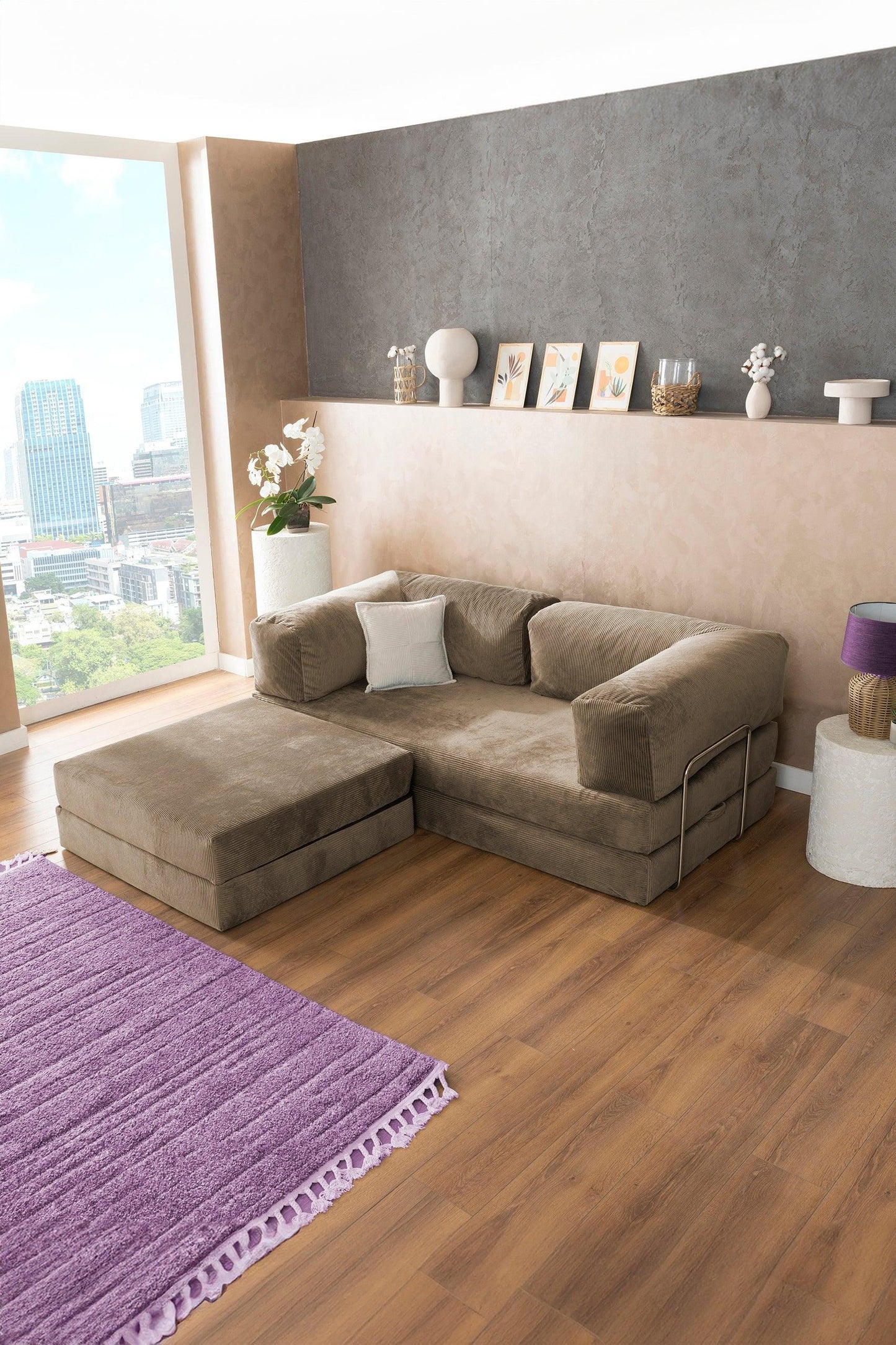 Pluffy Sofa + Ottoman Sandstone Taupe
