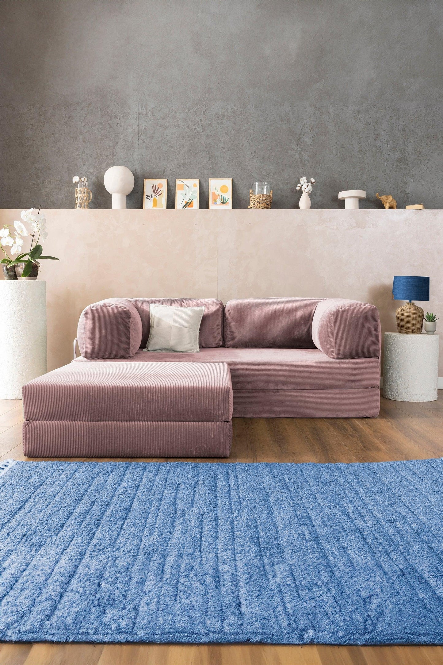 Pluffy Sofa + Ottoman Rose Blush