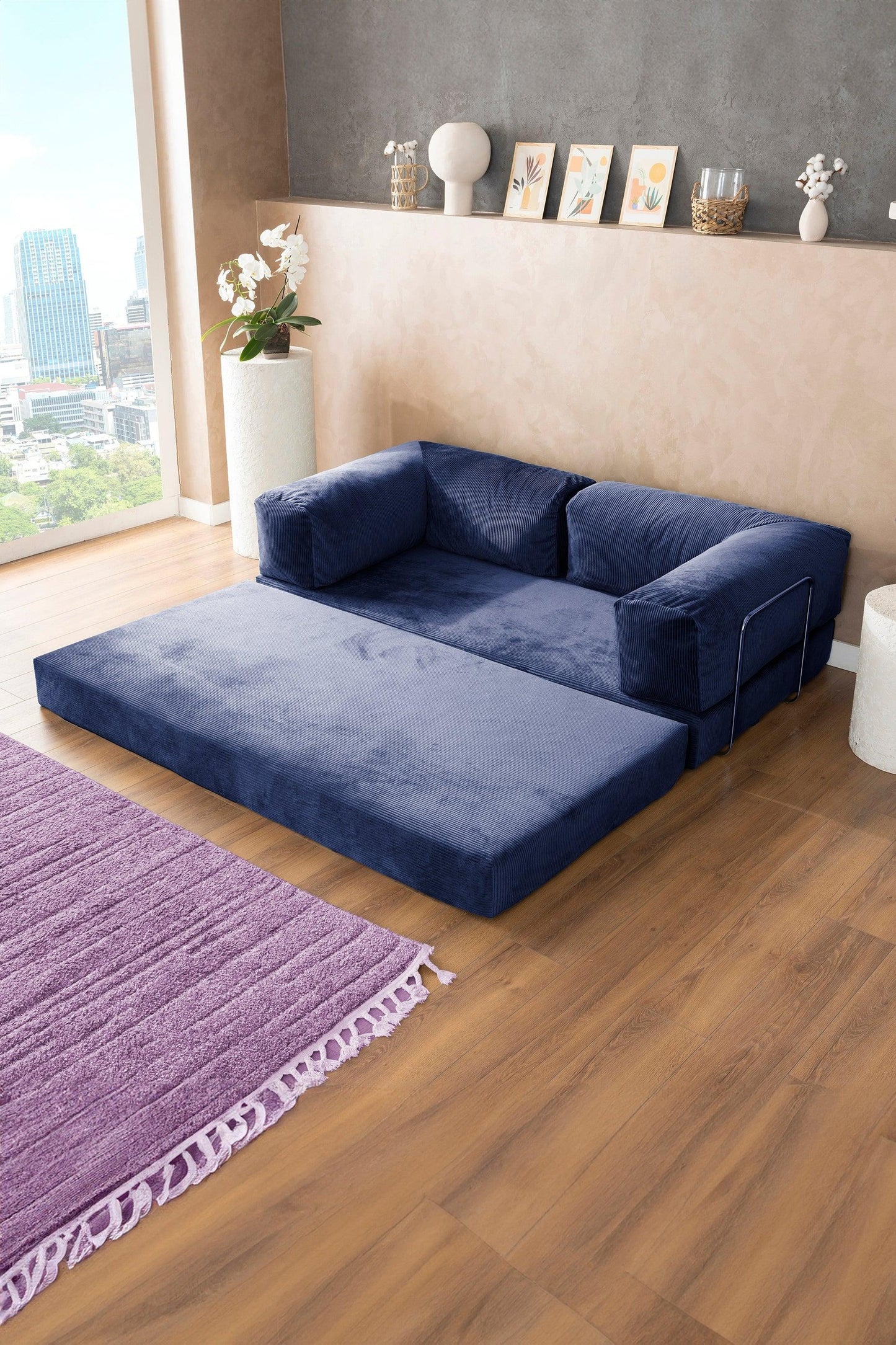 Pluffy Sofa + Ottoman Ocean Depths
