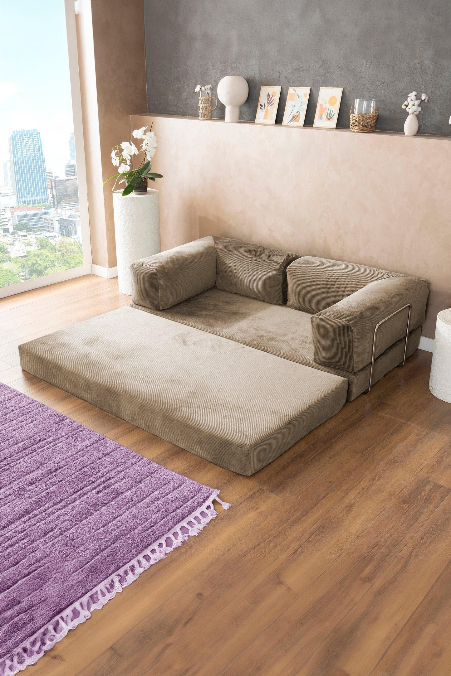 Pluffy Sofa + Ottoman Sandstone Taupe