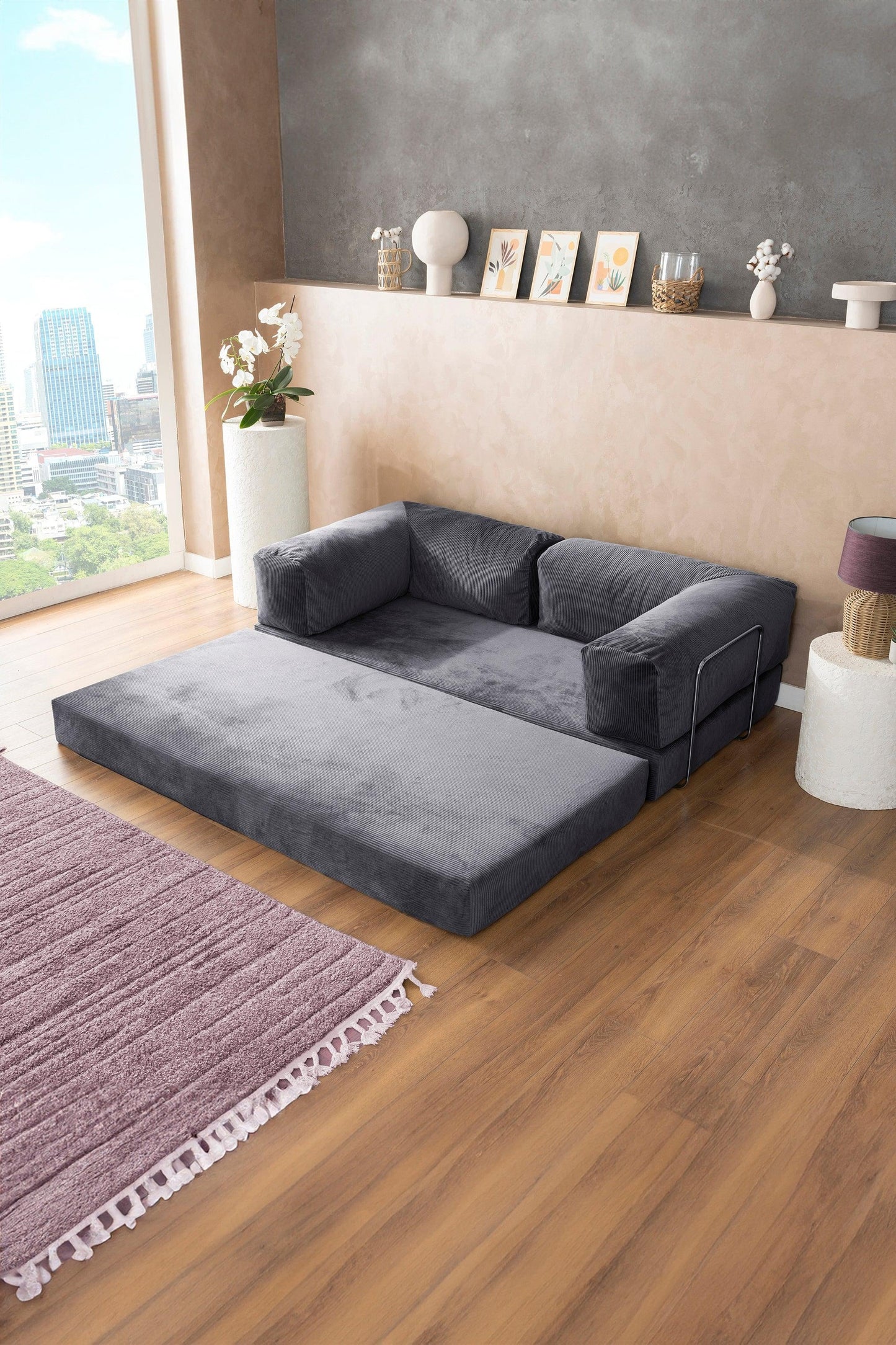 Pluffy Sofa + Ottoman Slate Charcoal