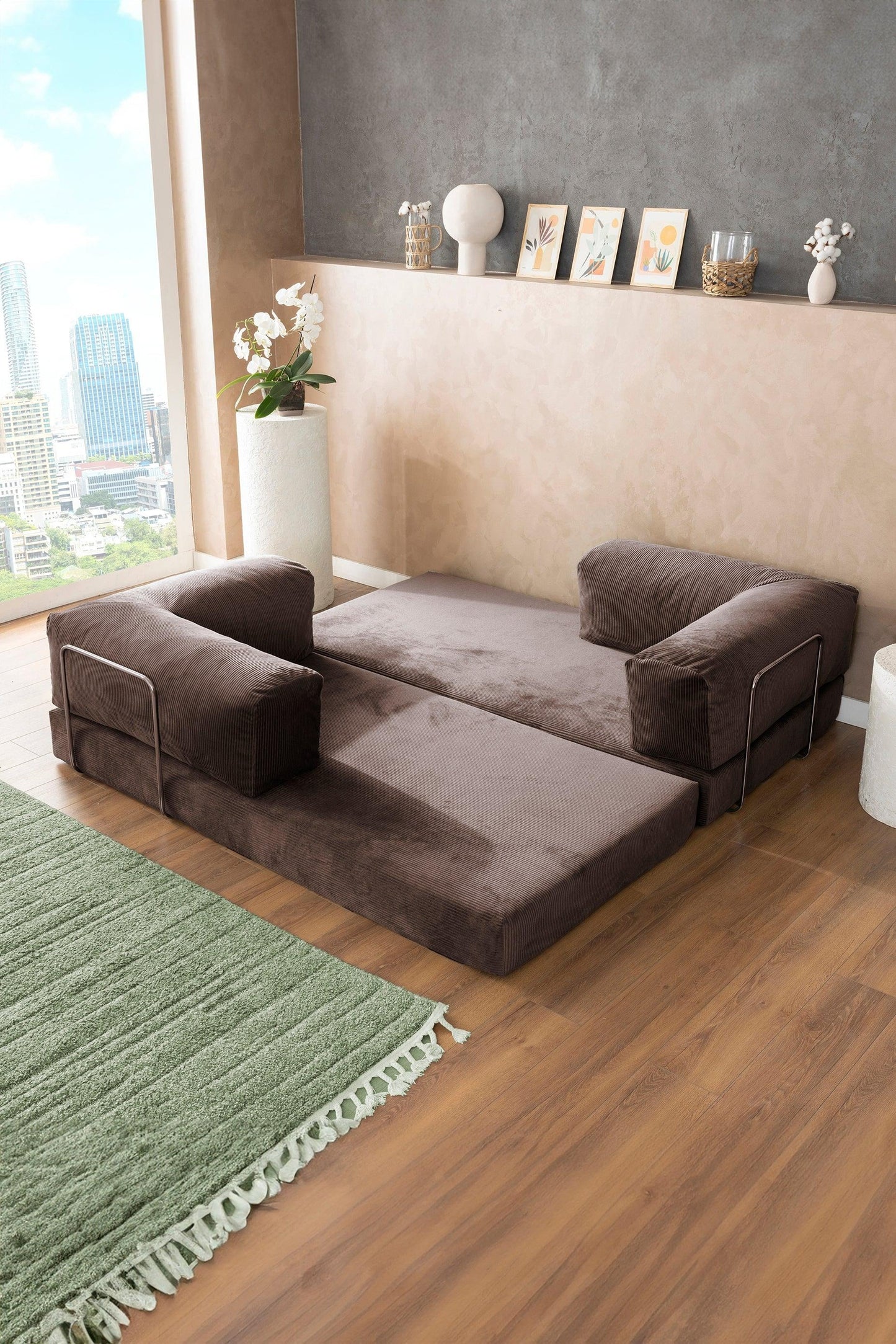 Pluffy Sofa + Ottoman Espresso Bean