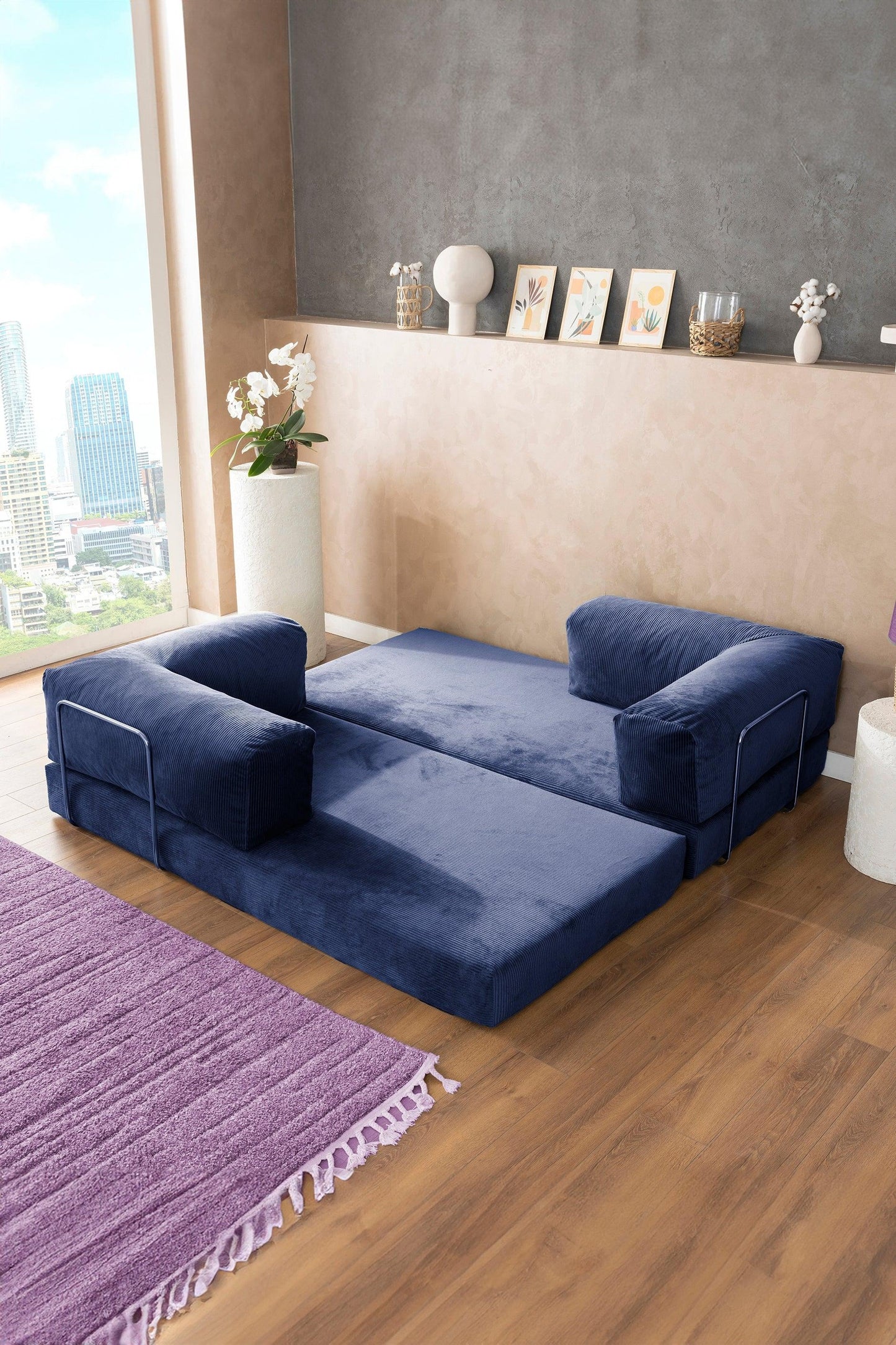 Pluffy Sofa + Ottoman Ocean Depths