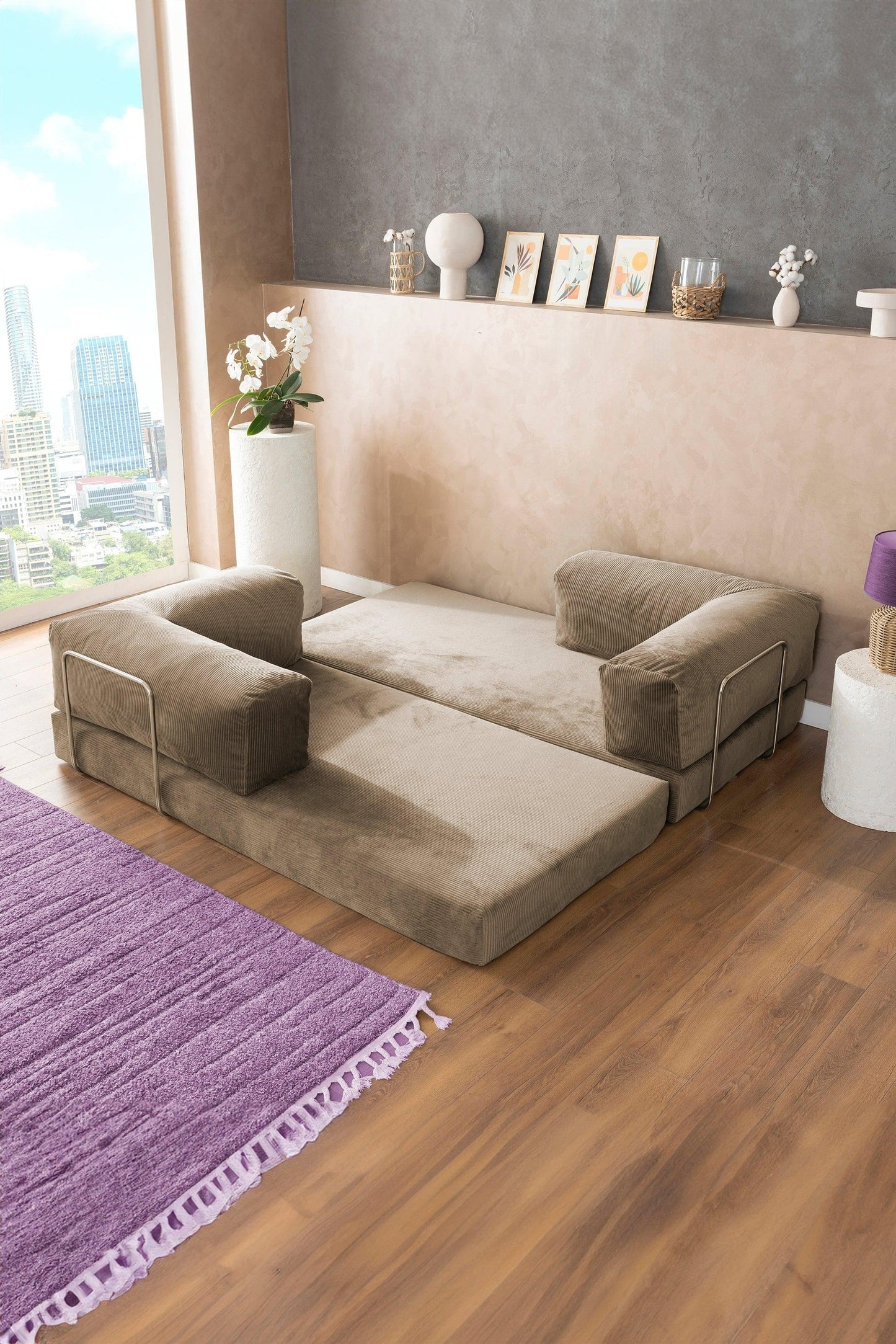 Pluffy Sofa + Ottoman Sandstone Taupe