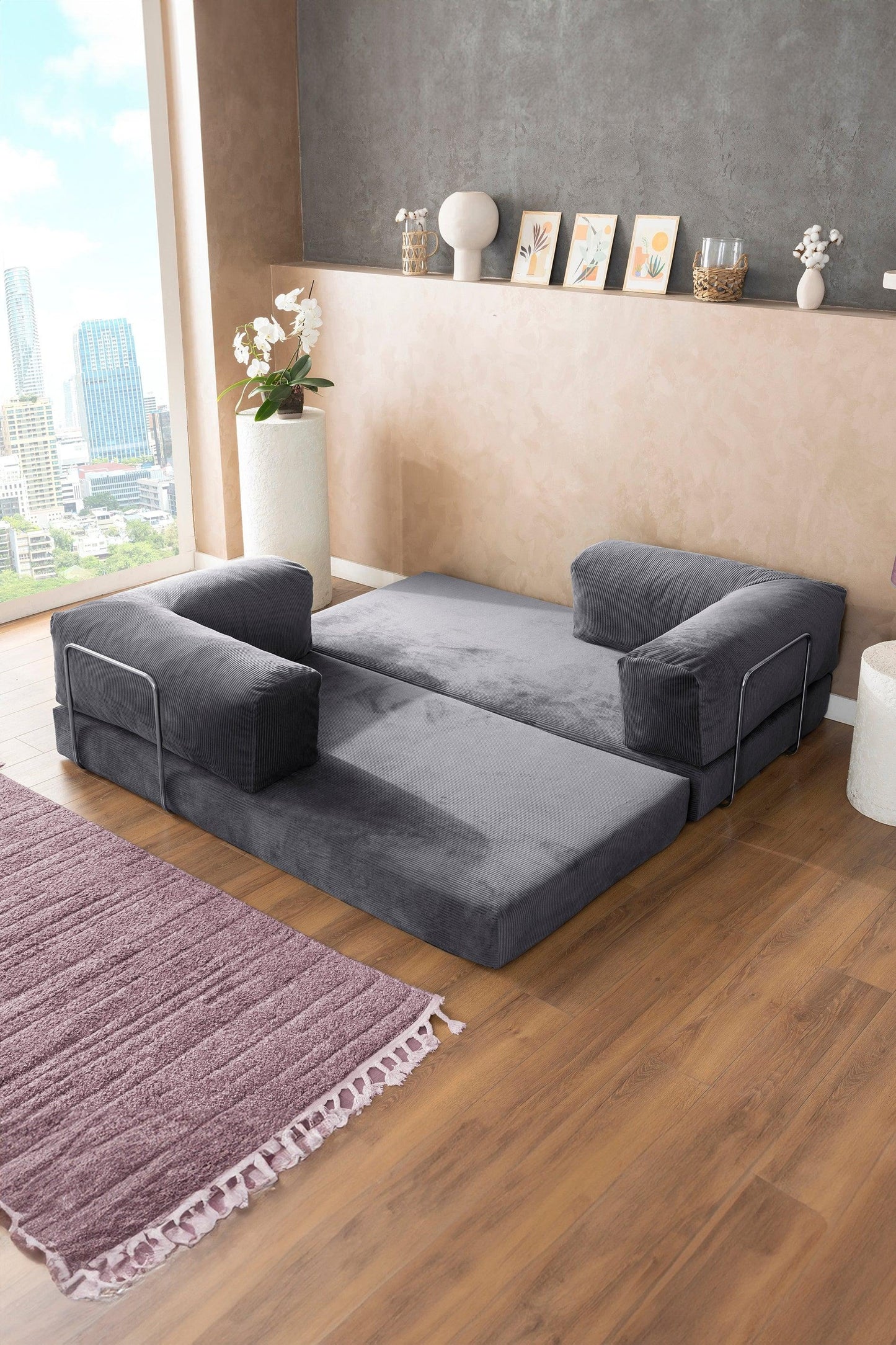 Pluffy Sofa + Ottoman Slate Charcoal