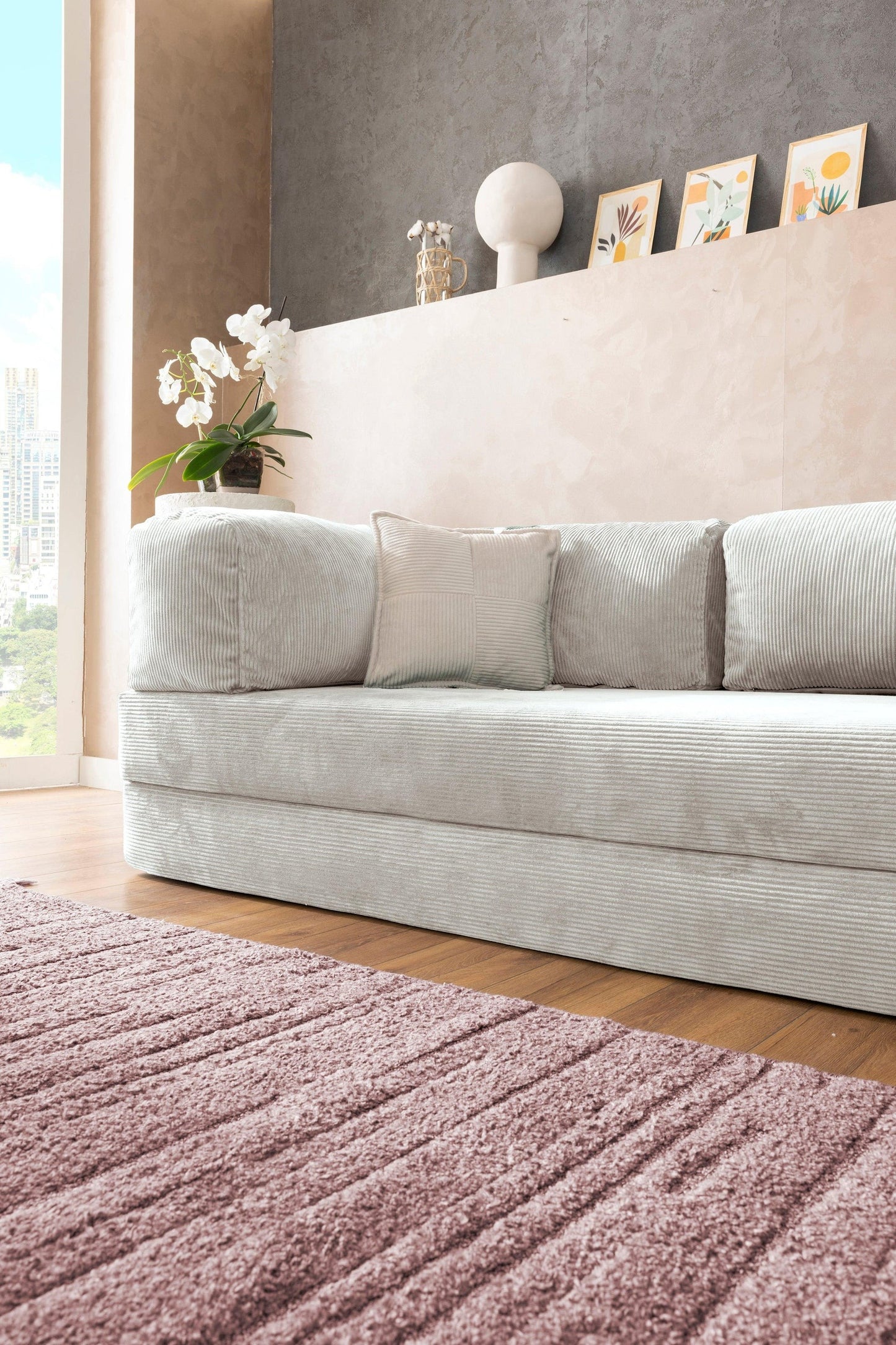Pluffy Sofa + Ottoman Snow Dove